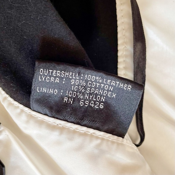 Vintage 90s Leather Paneled Moto Halter Dress - Picture 5 of 5